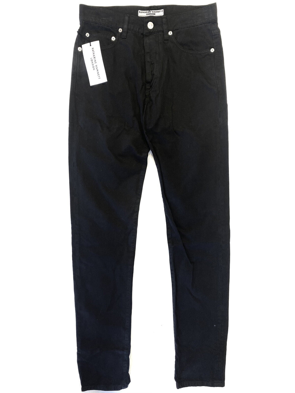 KATHARINE HAMNETT Womens Mick Cotton High Waist 5 Pocket Skinny Pants Black