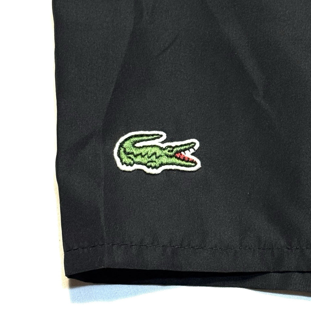 LACOSTE Mens Big and Tall Classic Logo Swim Trunks Shorts Black (MSRP $85)