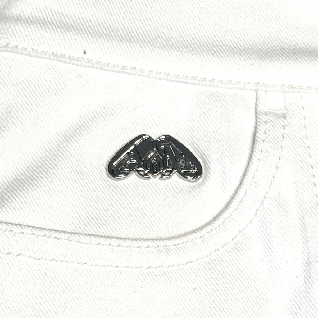 ALEXANDER MCQUEEN Womens Wide Leg Cargo Denim Jeans White 28 (MSRP $1,490)