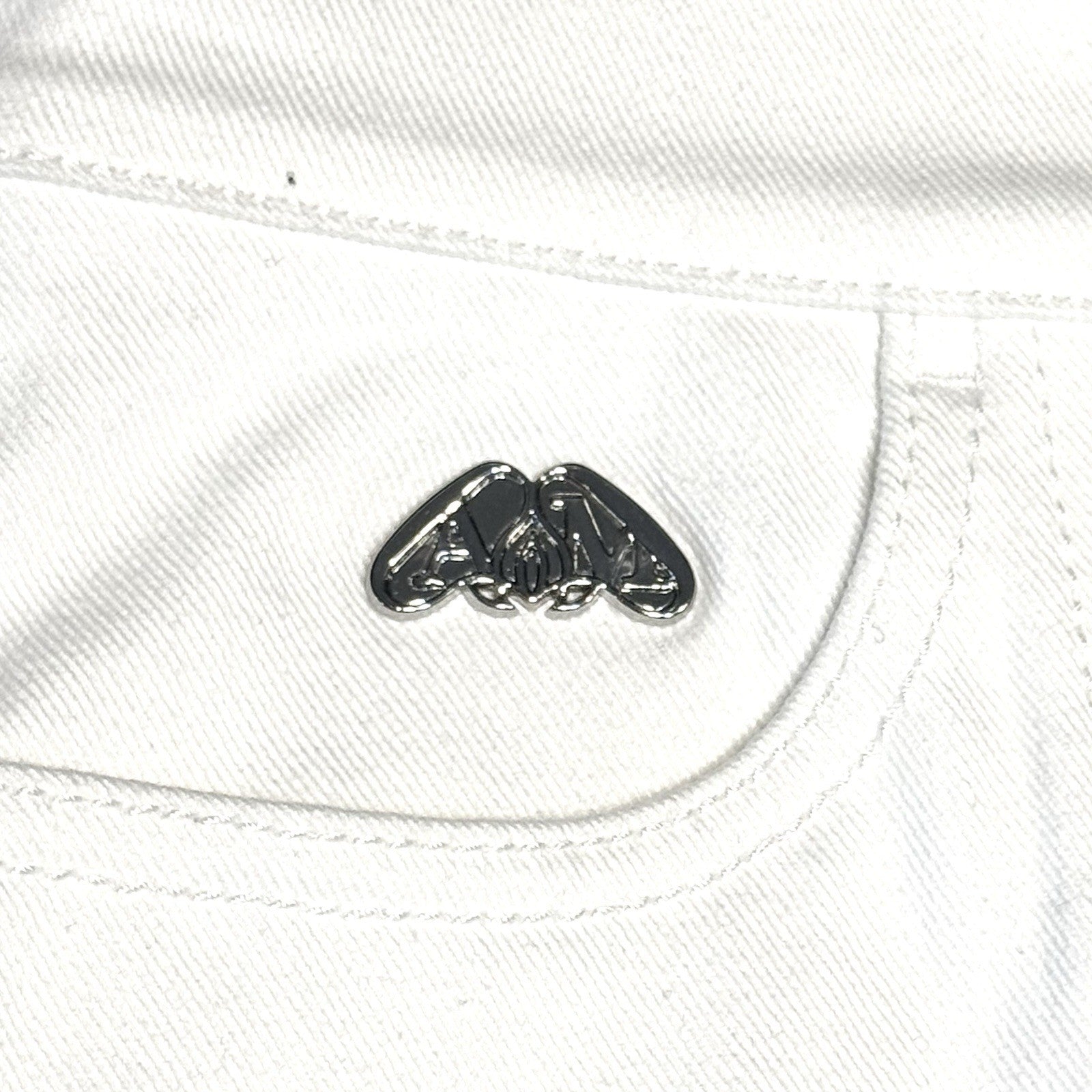 ALEXANDER MCQUEEN Womens Wide Leg Cargo Denim Jeans White 28 (MSRP $1,490)