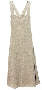 THEORY Womens Terry Tweed Crossback Boucle Midi Dress Taupe 0 (MSRP $275)