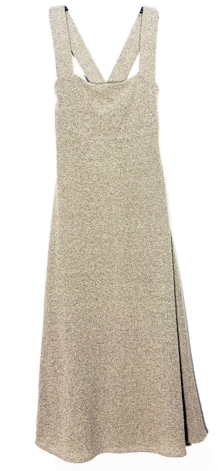 THEORY Womens Terry Tweed Crossback Boucle Midi Dress Taupe 0 (MSRP $275)