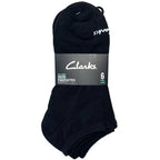 CLARKS Mens Essential Ankle Socks Black 6 Pairs