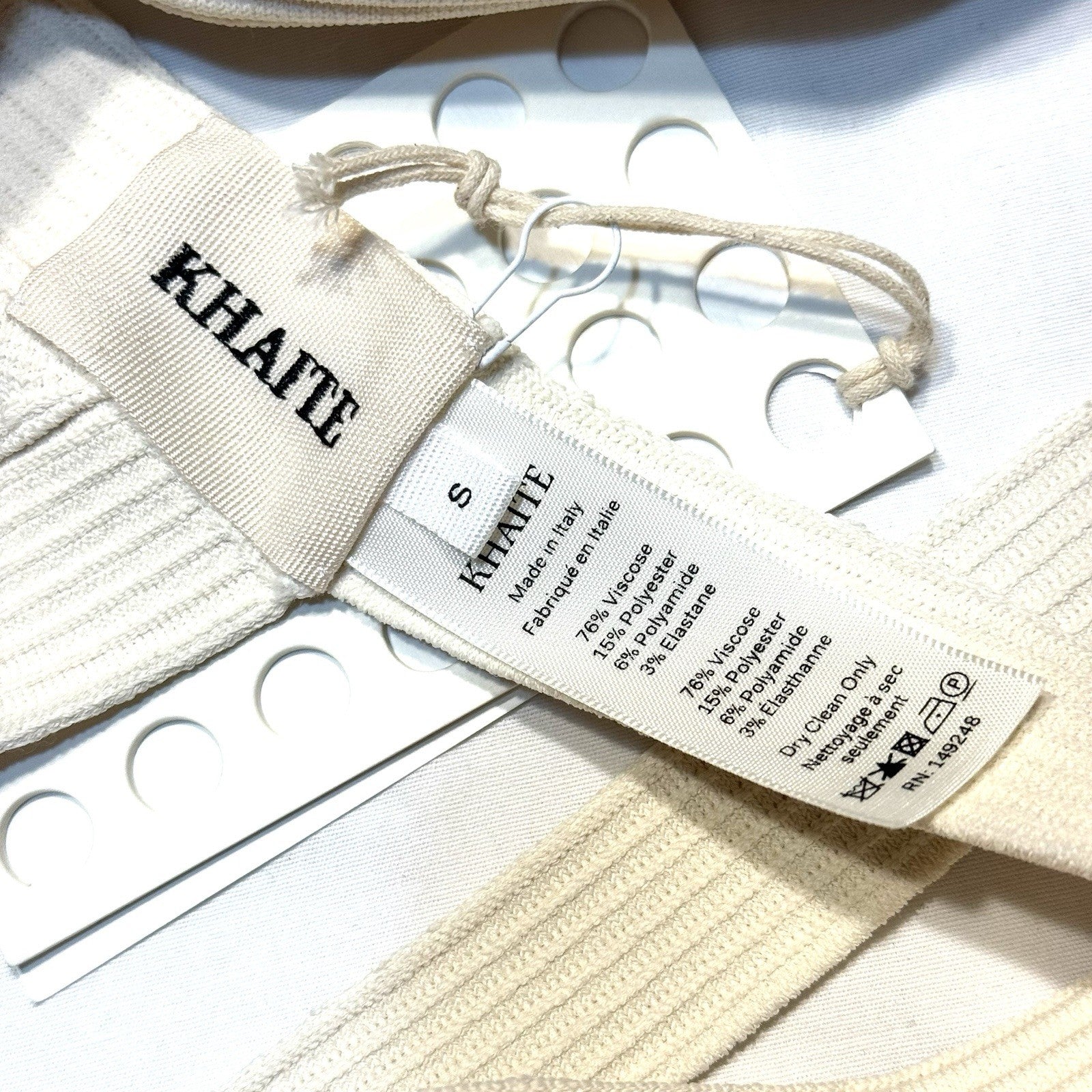 KHAITE Womens Rooke Halterneck Strappy Bralette Top Ivory S (MSRP $1,080)