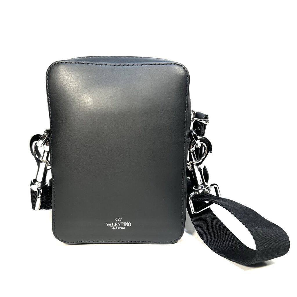 VALENTINO Garavani VLTN Leather Small Crossbody Shoulder Bag Black (MSRP $980)