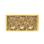 OSCAR DE LA RENTA Womens Jeweled Basket Weave Belt Buckle Gold 1.5in