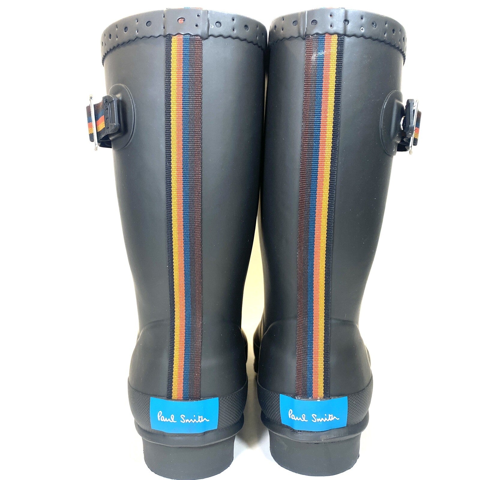 PAUL SMITH Mens Krupa Wellington Mid Calf Rubber Rain Boots Black