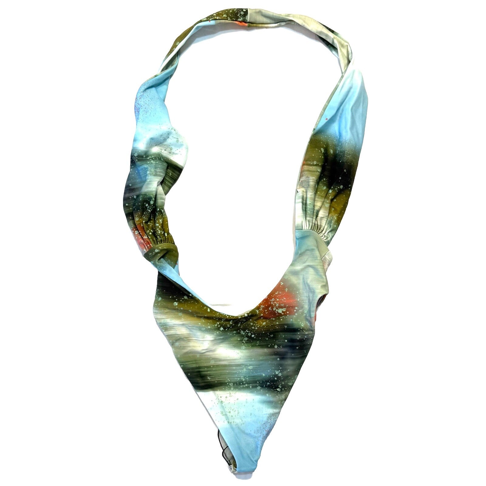 MIAOU Womens Demi One Piece Motion Print Swimsuit Blue (MSRP $120)