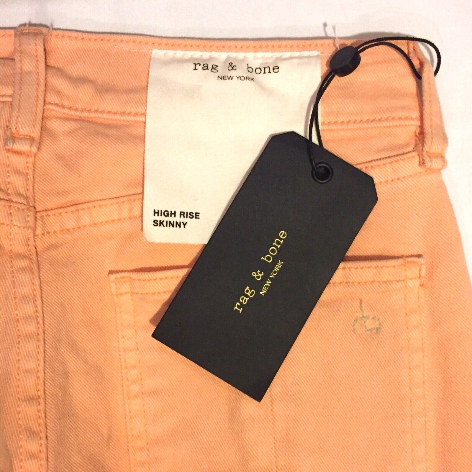RAG & BONE Womens Stretch Denim High Rise Skinny Jeans Peach Pink (MSRP $195)