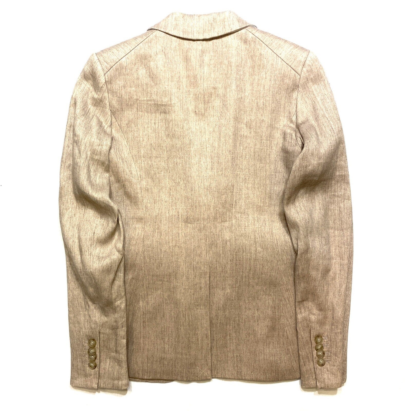 VERONICA BEARD Womens Linen Cutaway Dickey Blazer Jacket Beige (MSRP $595)