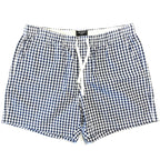 TODD SNYDER Mens 5in Gingham Seersucker Weekend Shorts Navy Blue (MSRP $148)
