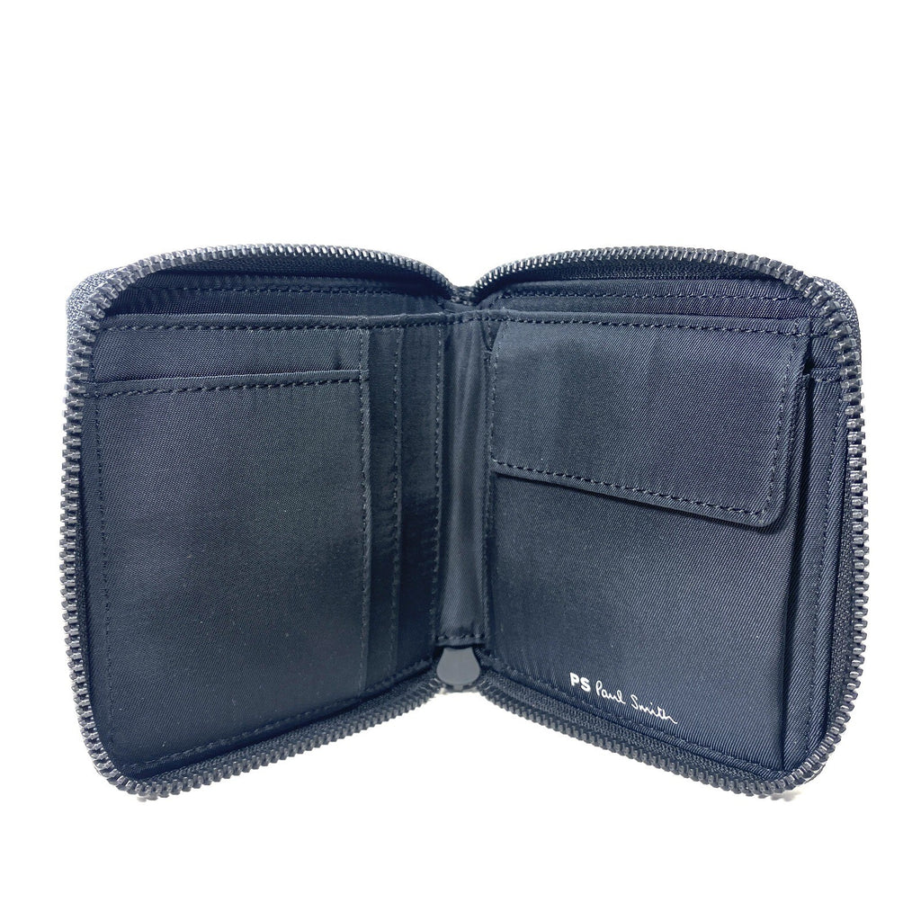 PS PAUL SMITH Recycled Canvas Zip Wallet Multicolor Black (MSRP $150)
