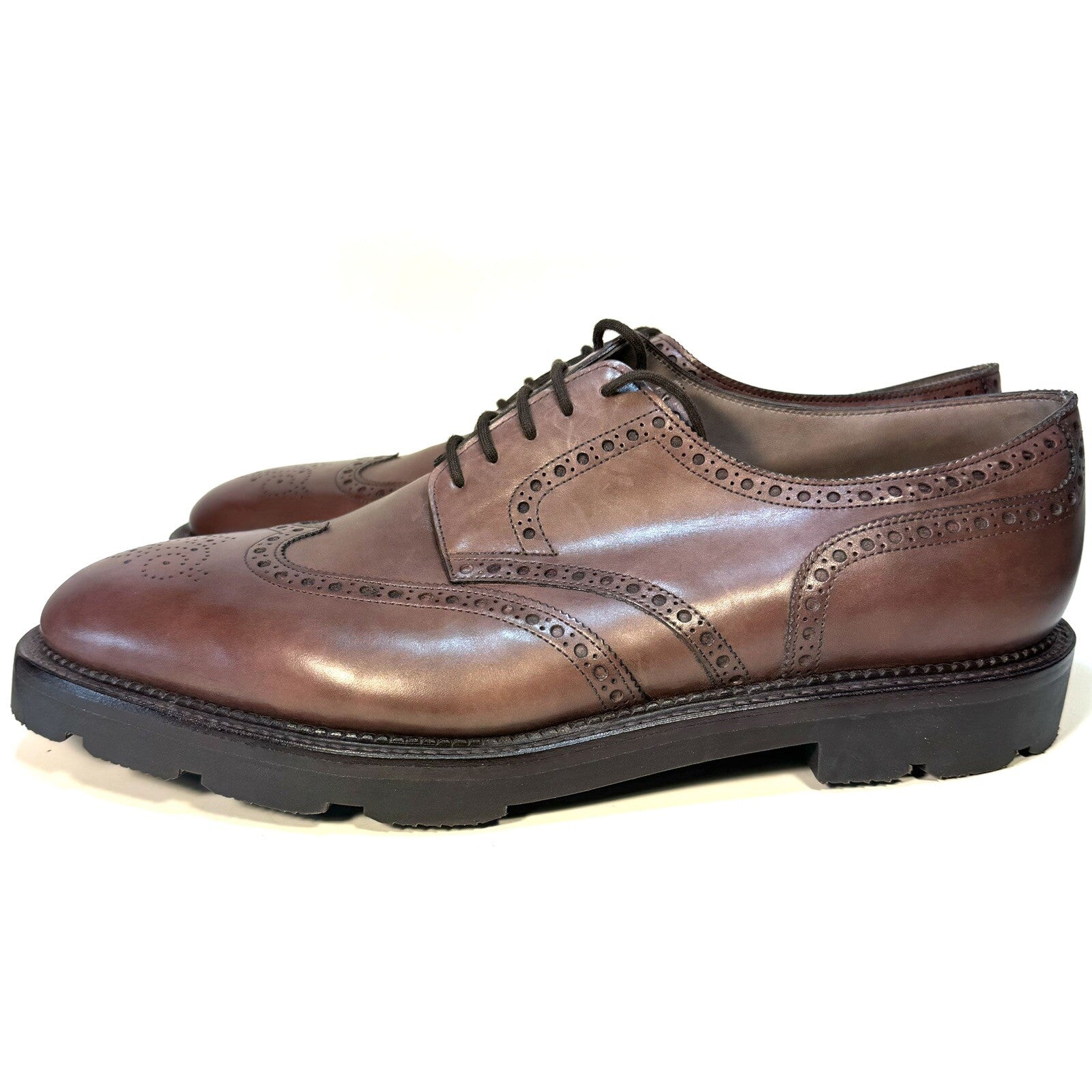 JOHN LOBB Mens Hayle Heavy Lug Sole Leather Oxford Shoes Brown 10 (MSRP $1,990)