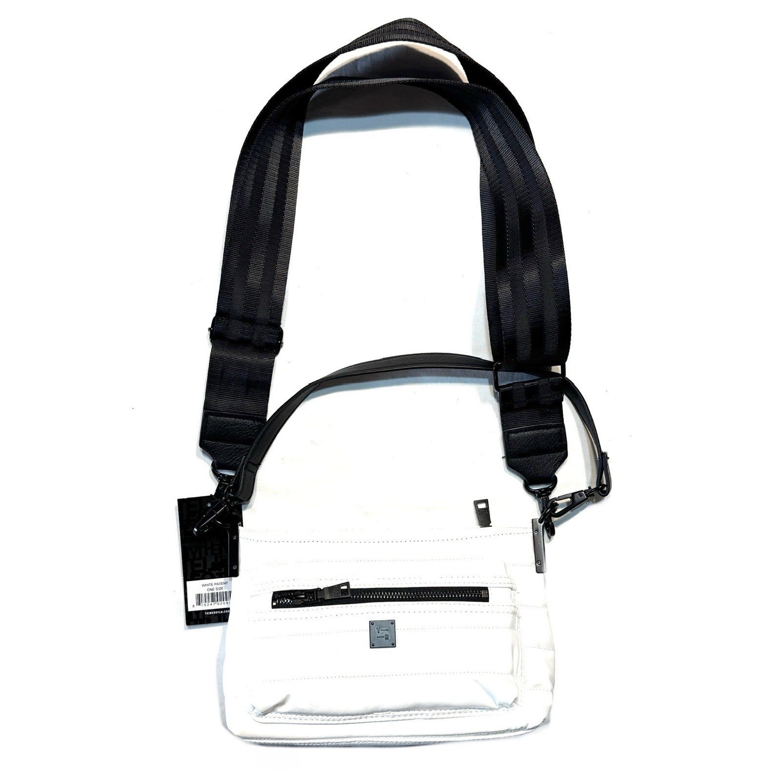 THINK ROYLN Double Trouble Crossbody Shoulder Bag Patent White (MSRP $188)