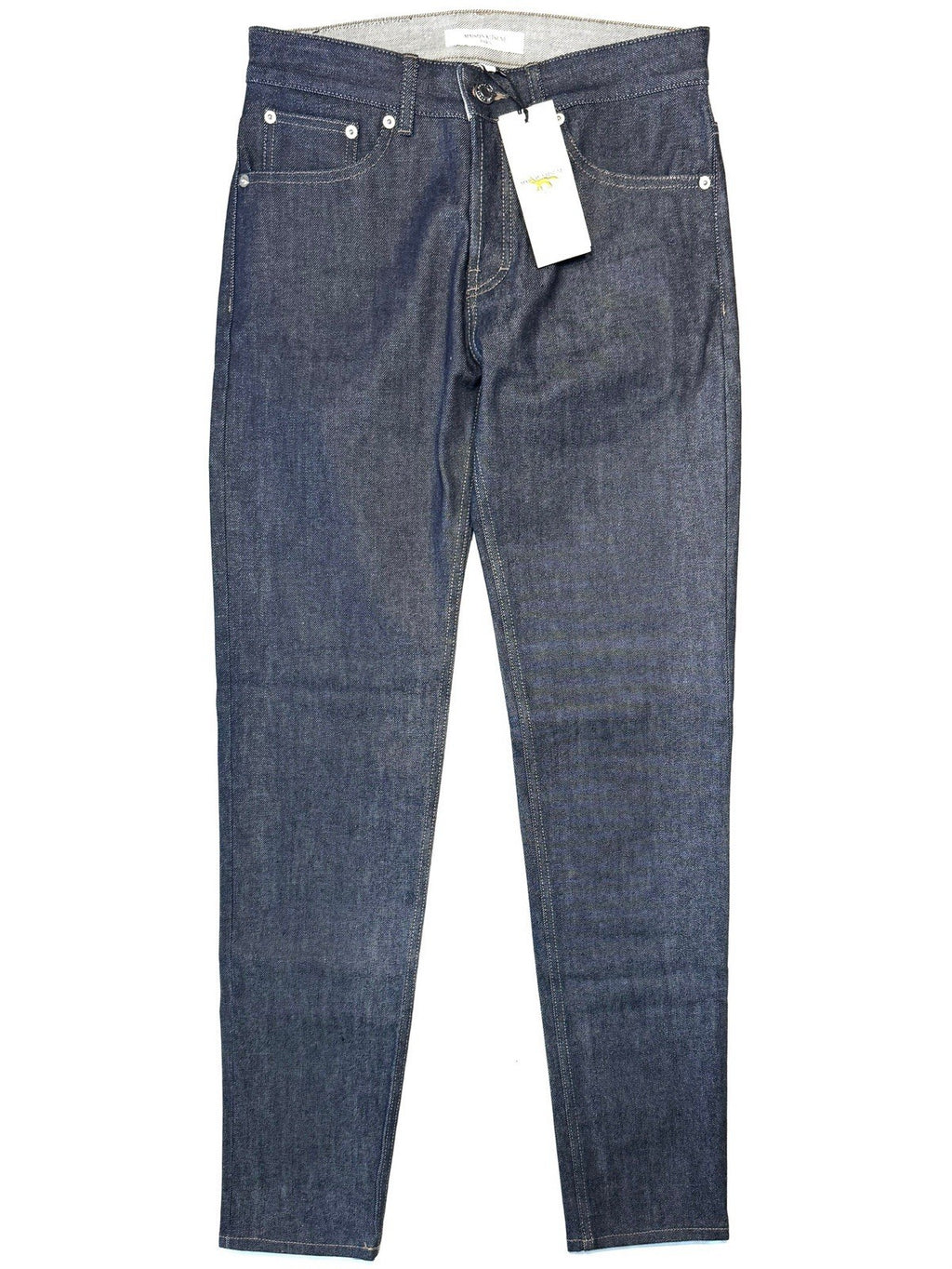 MAISON KITSUNE Mens Slim Fit Japanese Denim Jeans Indigo Blue (MSRP $230)