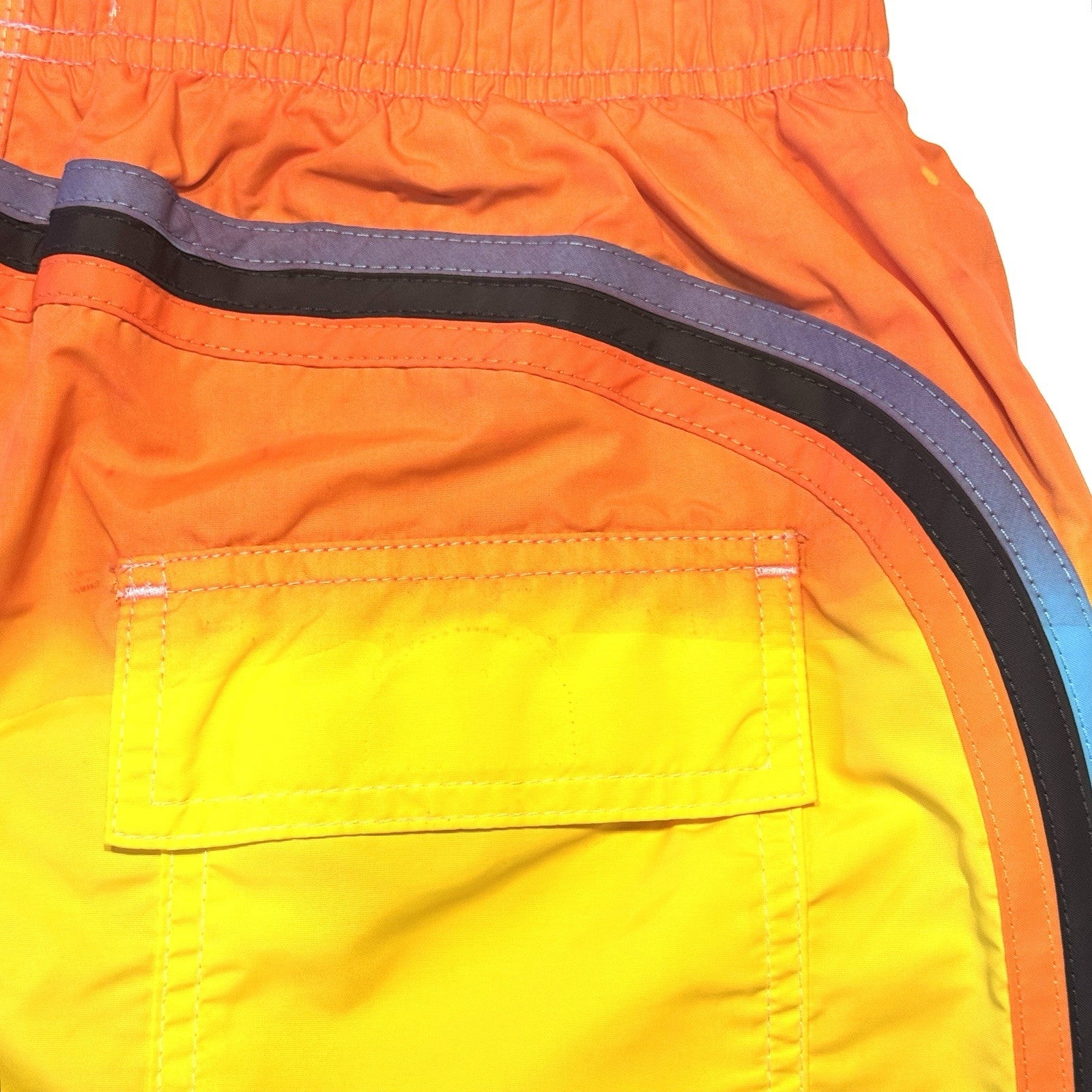 SUNDEK Mens 5in Tie Dye Board Shorts Swim Trunks Carioca Yellow (MSRP $159)