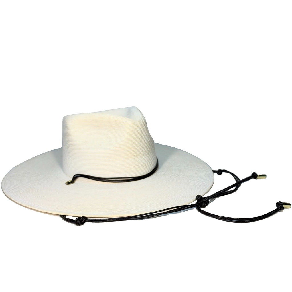JANESSA LEONE Womens Codi Mexican Palm Straw Hat Bleach Ivory White S -MSRP $280