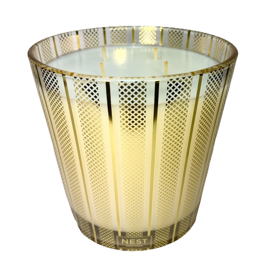 NEST Birchwood Pine Scented Luxury 4 Wick Candle Gold 47.3 oz (MSRP $230)