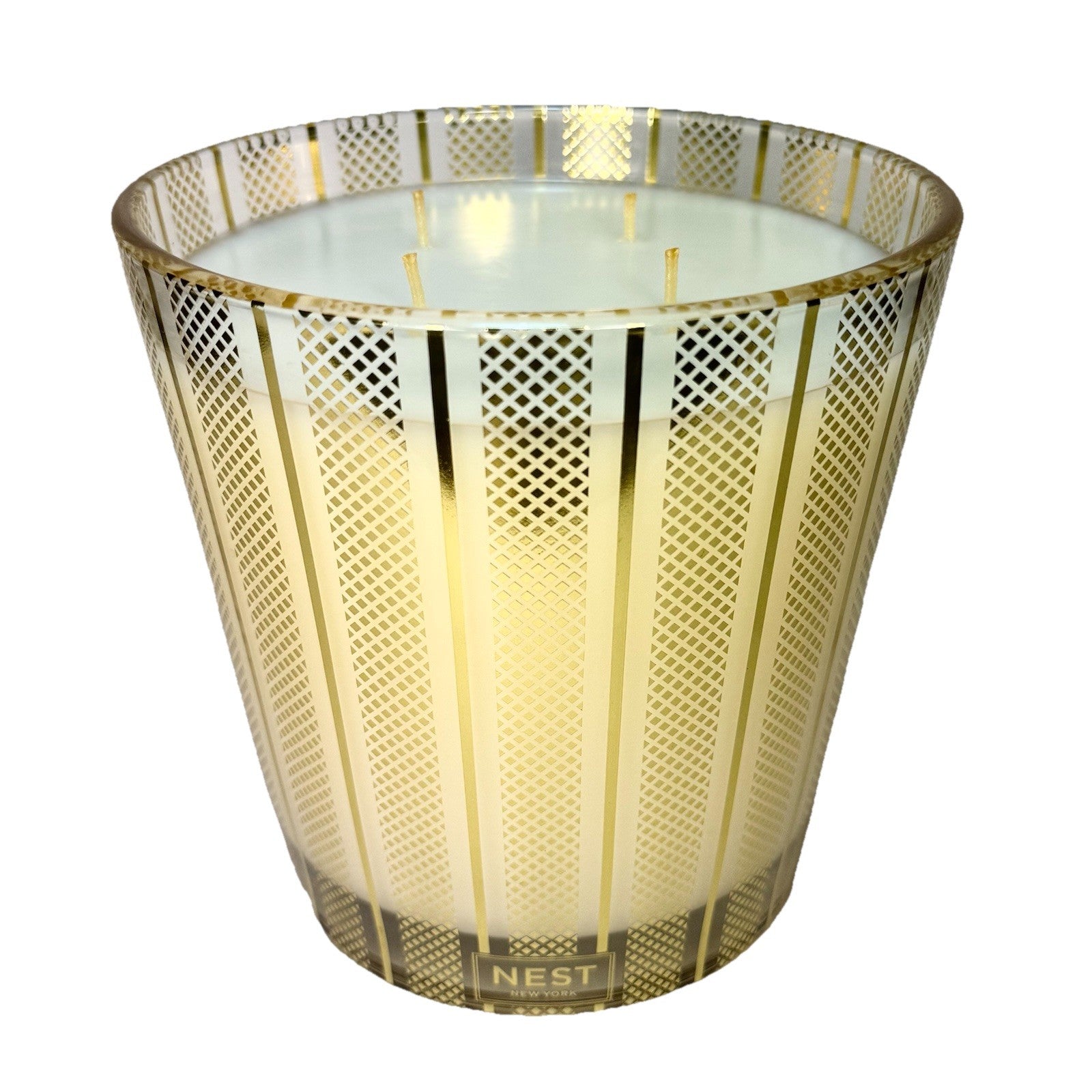NEST Birchwood Pine Scented Luxury 4 Wick Candle Gold 47.3 oz (MSRP $230)