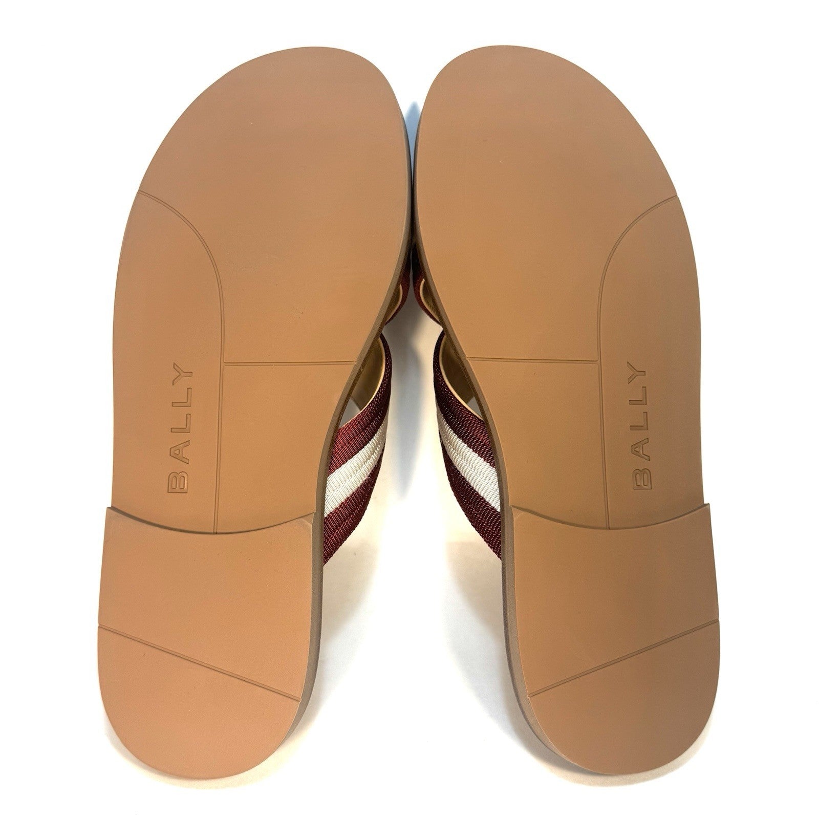 BALLY Mens Gyllu Glide Logo Stripe Cross Strap Slide Sandals Red 7 (MSRP $570)