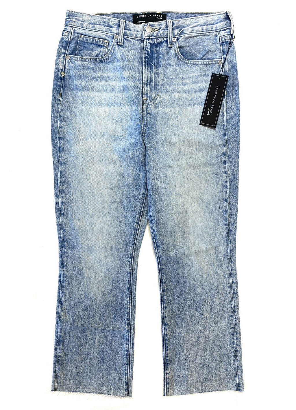 VERONICA BEARD Womens Carly Kick Flare High Rise Jeans Pebble Blue (MSRP $278)