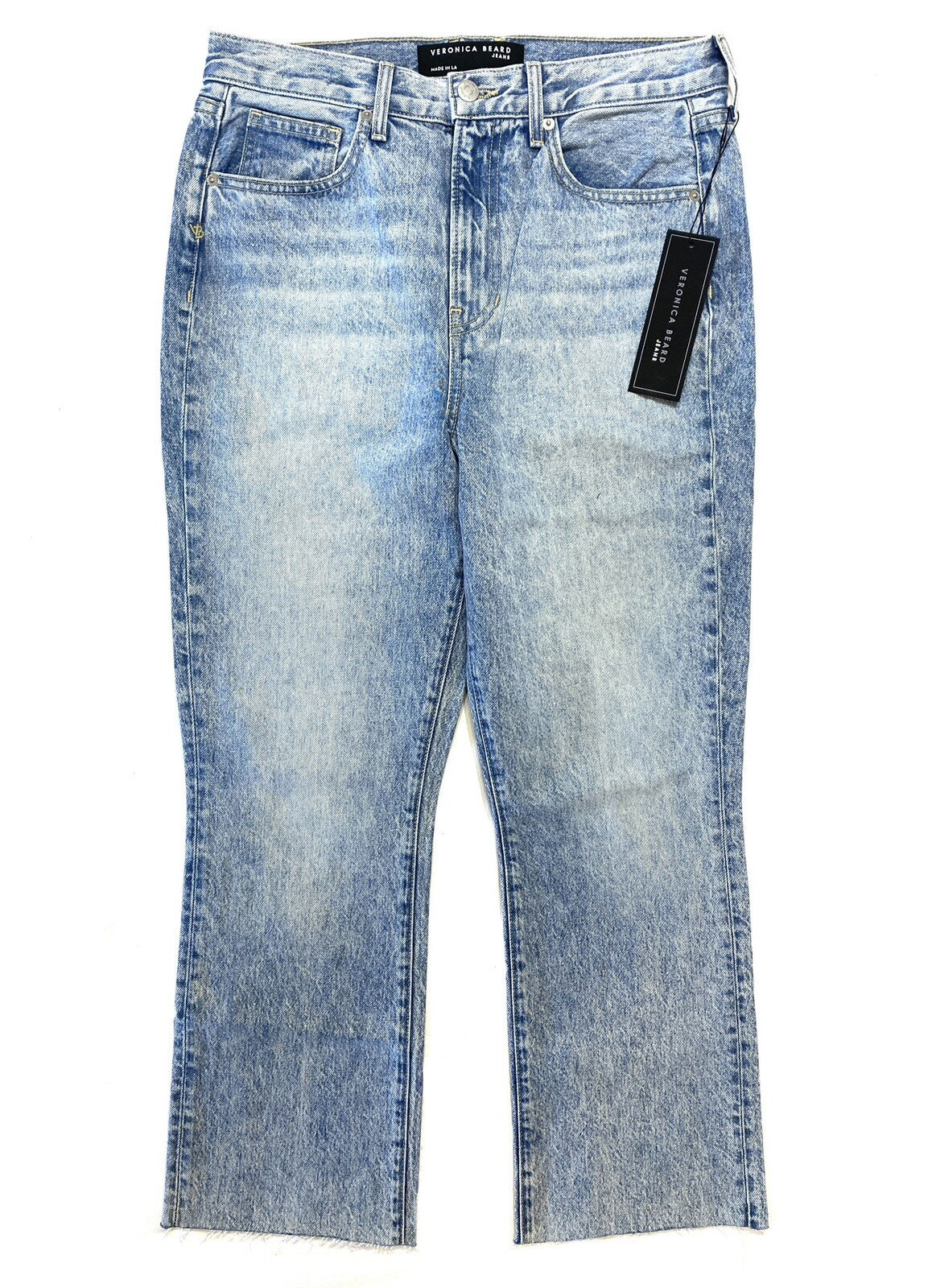 VERONICA BEARD Womens Carly Kick Flare High Rise Jeans Pebble Blue (MSRP $278)