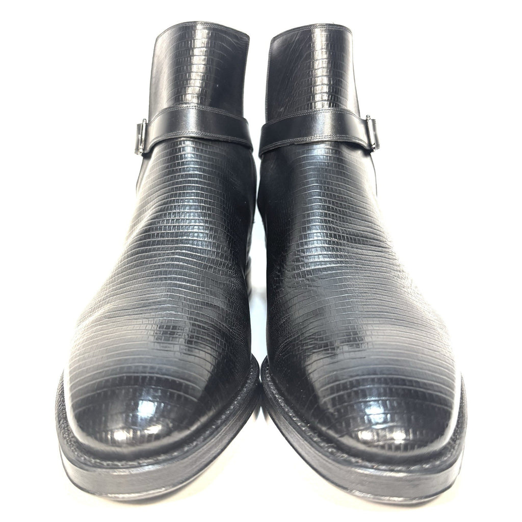 BALLY Scribe Mens Scaviel Lizard Embossed Leather Boots Black 11 (MSRP $1,440)