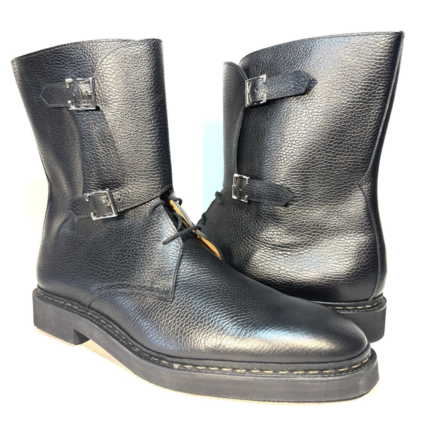 JOHN LOBB Mens Wick Ox Grain Leather Boots Black 12 (MSRP $2,620)
