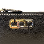 MARC JACOBS J Link Leather Zip Card Case Key Holder Wallet Black (MSRP $115)