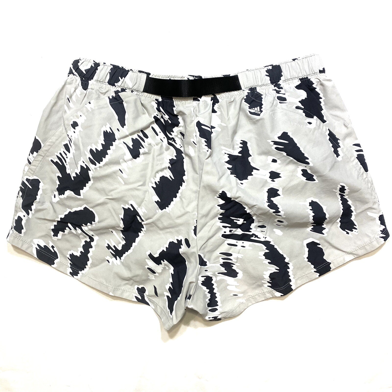 ADIDAS STELLA MCCARTNEY Womens Belted Camo Shorts Grey (MSRP $90)