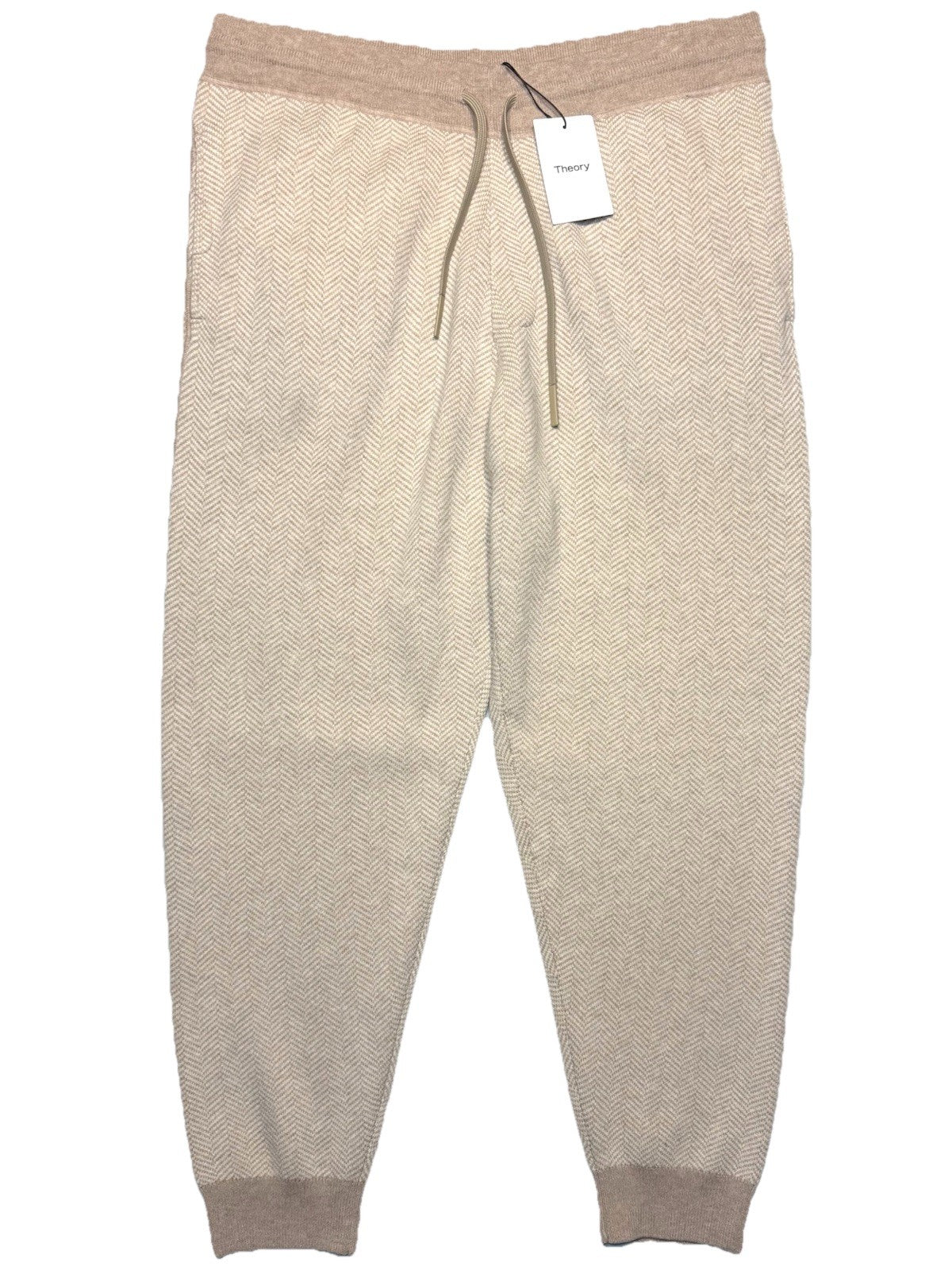 THEORY Mens Alcos Cashmere Montana Wool Sweatpants Beige White XXL (MSRP $365)