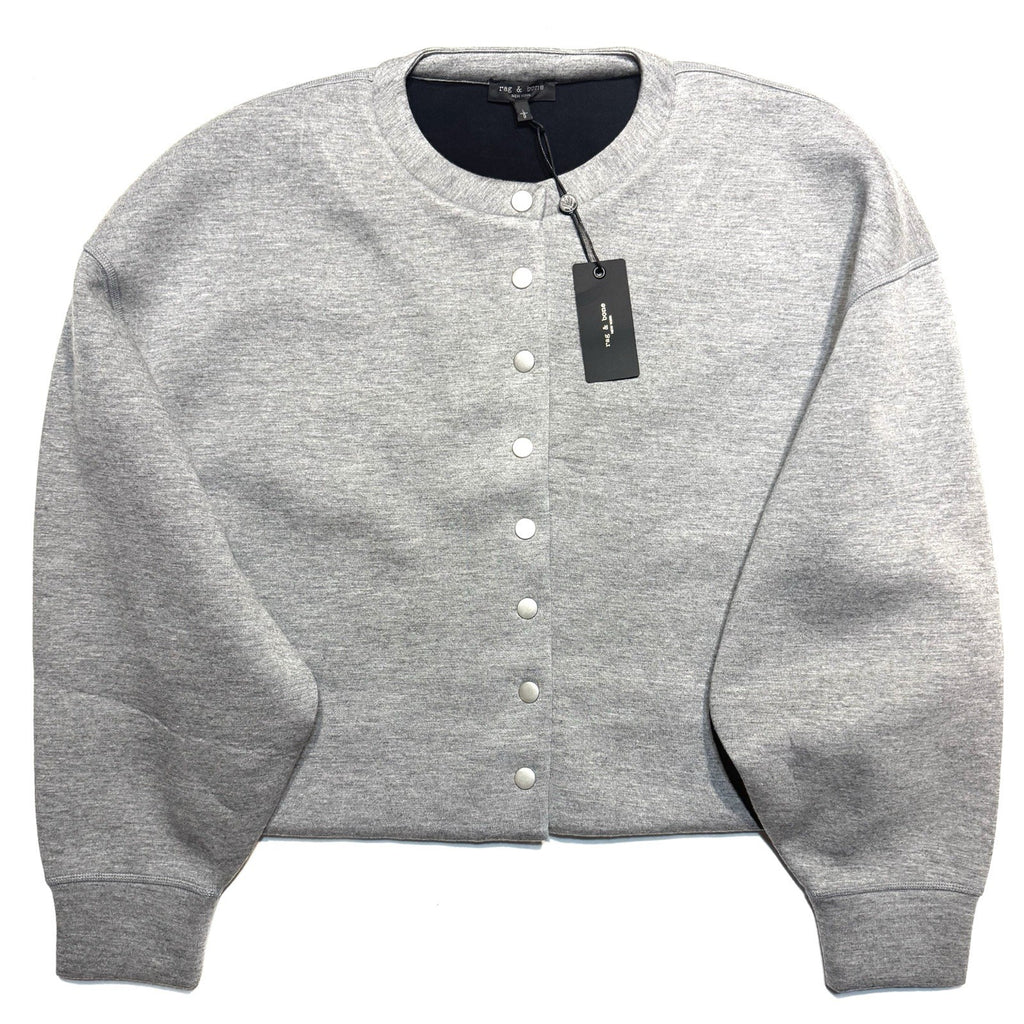 RAG & BONE Womens Abby Scuba Modal Cardigan Jacket Grey (MSRP $398)