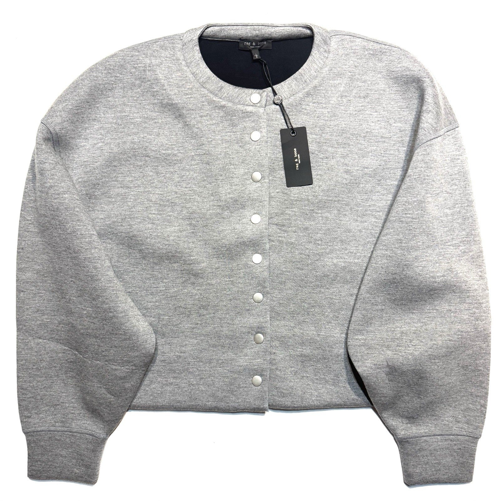 RAG & BONE Womens Abby Scuba Modal Cardigan Jacket Grey (MSRP $398)