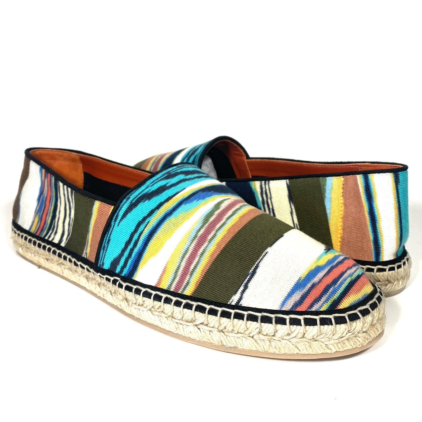 MISSONI Mens Blended Stripe Espadrilles Shoes Multicolor (MSRP $490)