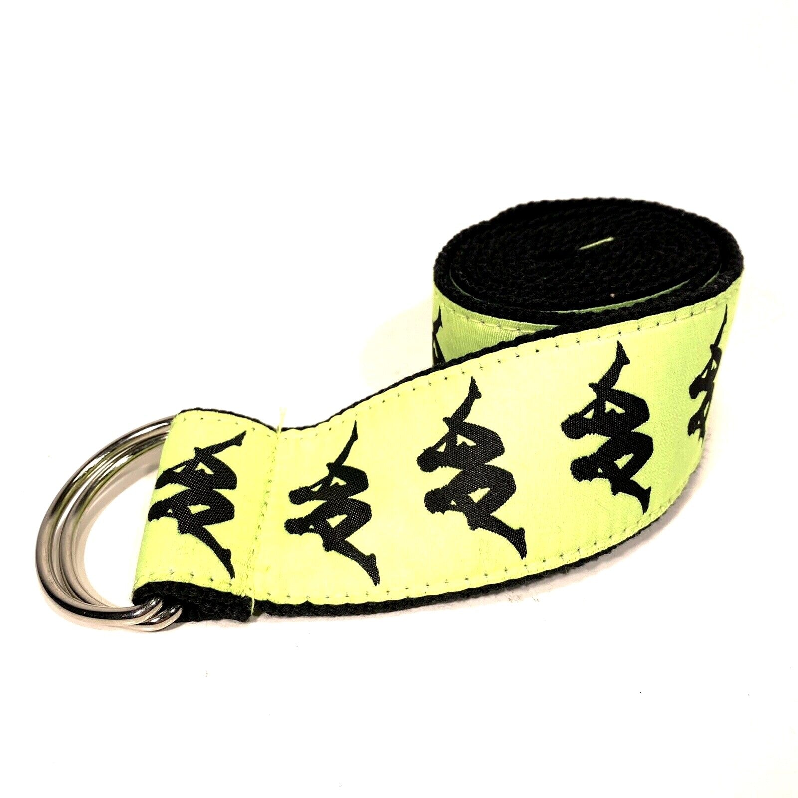 KAPPA Mens Womens Unisex 222 Banda 5.2 Logo Web Belt One Size Neon Yellow