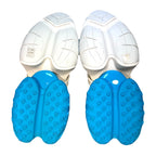 BALMAIN Mens Unicorn Neoprene Leather Low Top Sneakers Blue White (MSRP $1,195)