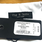 RAG & BONE Womens Charles Linen Long Blazer Jacket Putty Tan (MSRP $550)