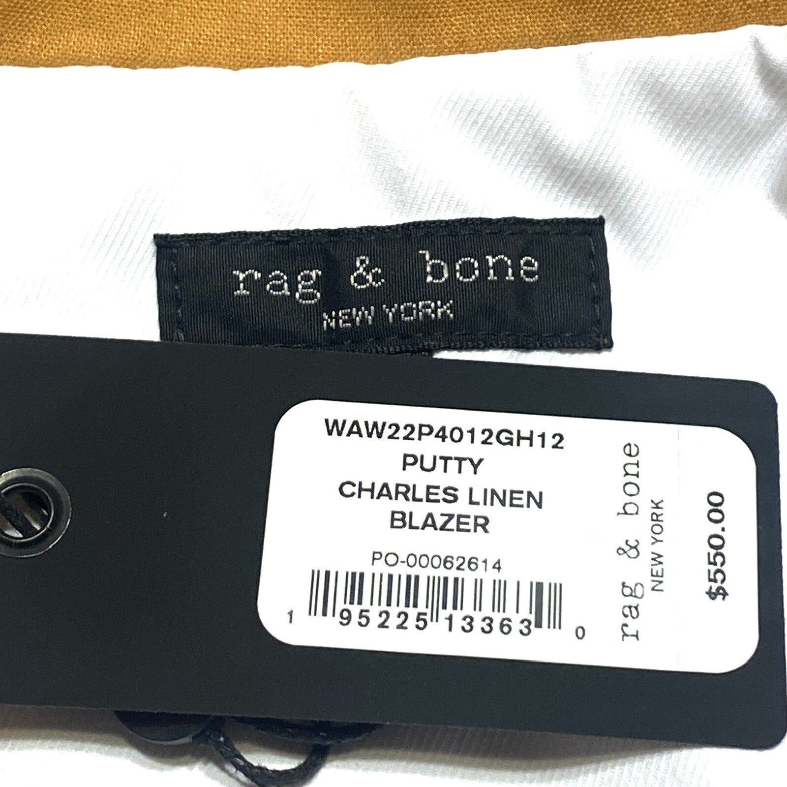 RAG & BONE Womens Charles Linen Long Blazer Jacket Putty Tan (MSRP $550)