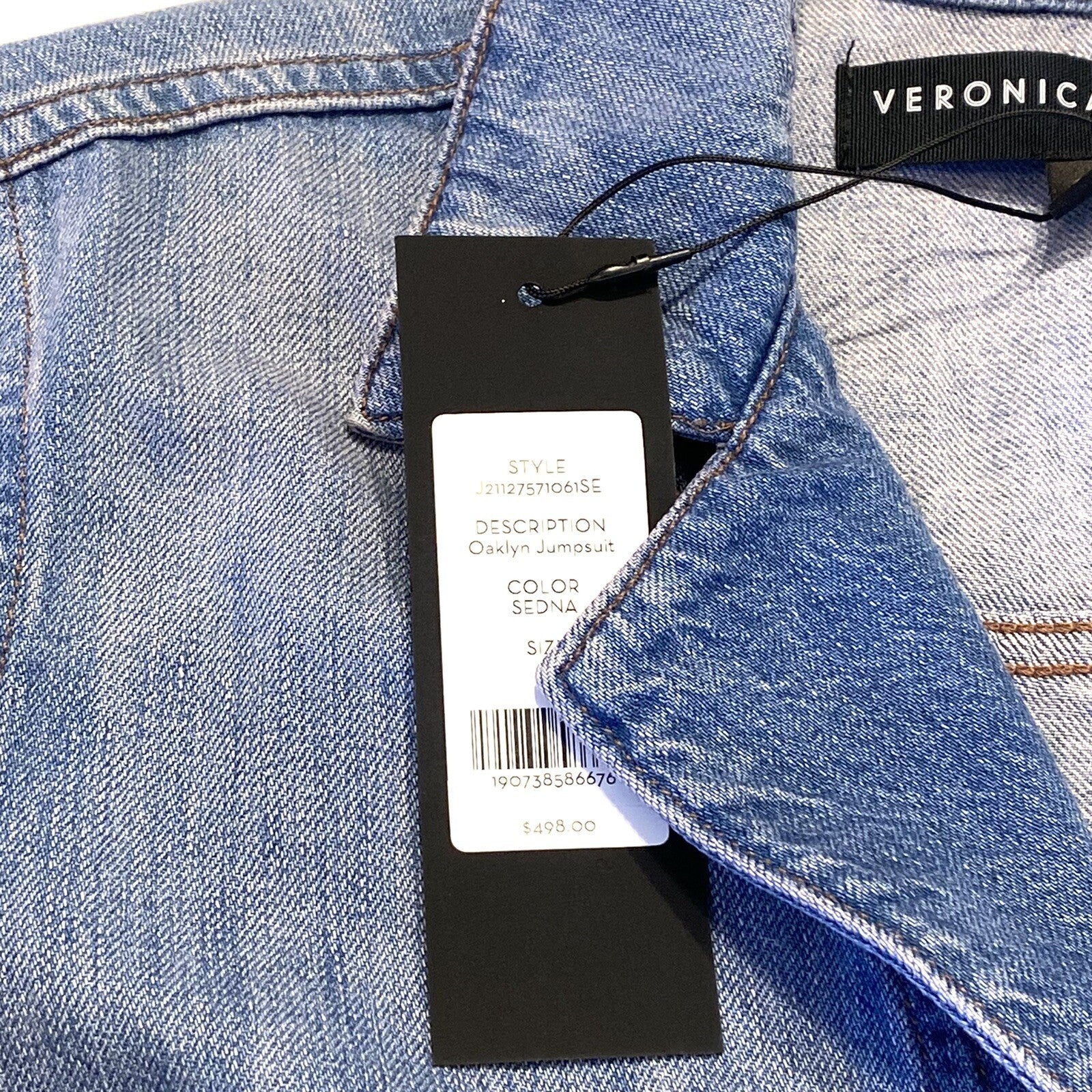 VERONICA BEARD Womens Oaklyn Denim Jumpsuit Sedna Light Blue (MSRP $498)