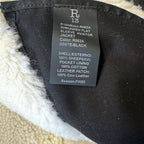 R13 Womens Shearling Leather Shrunken Aviator Jacket Black (MSRP $3,495)