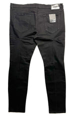 RtA Mens Clayton Mid Rise Pintuck Ripped Skinny Jeans Black 42 (MSRP $158)