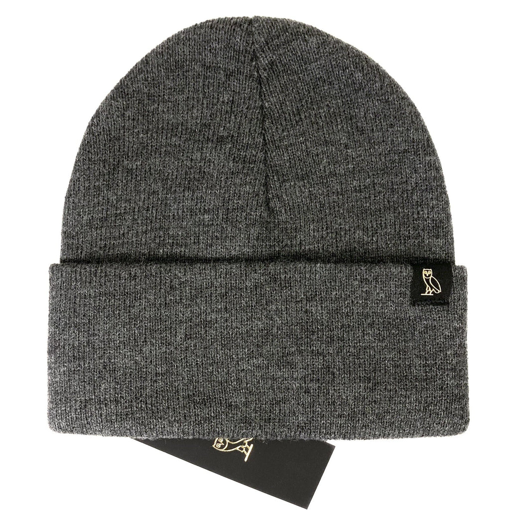 OCTOBERS VERY OWN OVO Knit Acrylic Beanie Cap Hat Heather Dark Gray