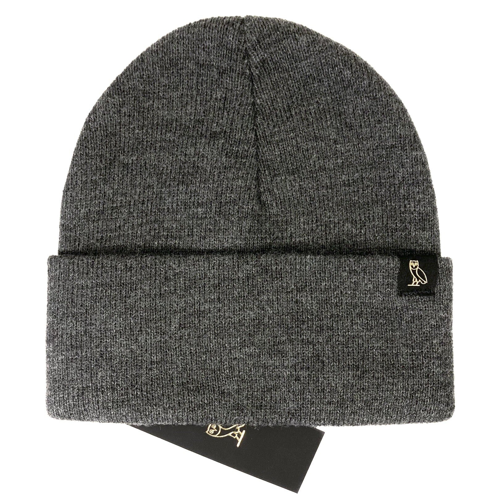 OCTOBERS VERY OWN OVO Knit Acrylic Beanie Cap Hat Heather Dark Gray