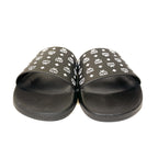 MCM Mens Monogram Logo Print Rubber Slides Sandals Black (MSRP $210)