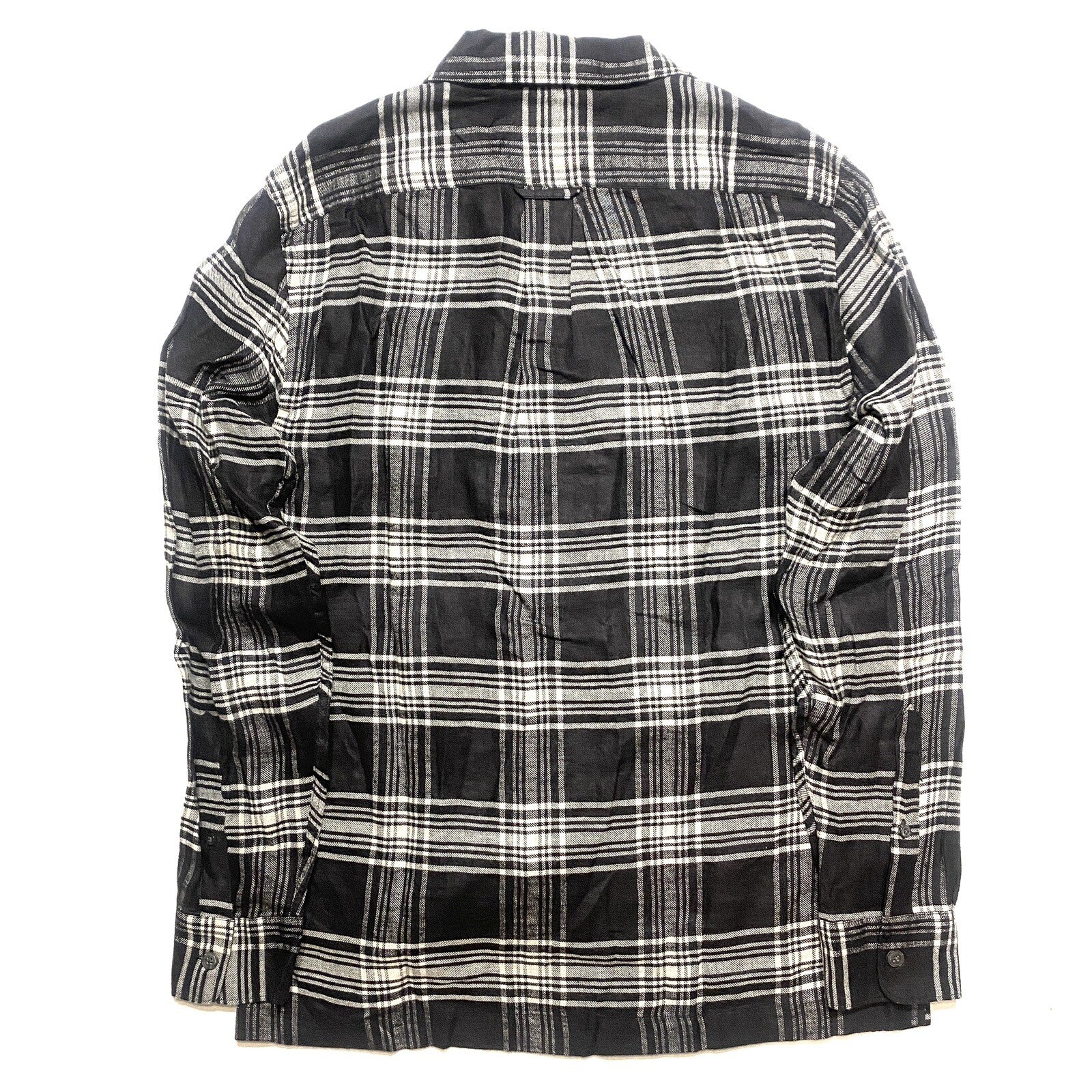 TODD SNYDER Mens Glen Plaid Flannel Two Pocket Camp Shirt Black (MSRP $228)