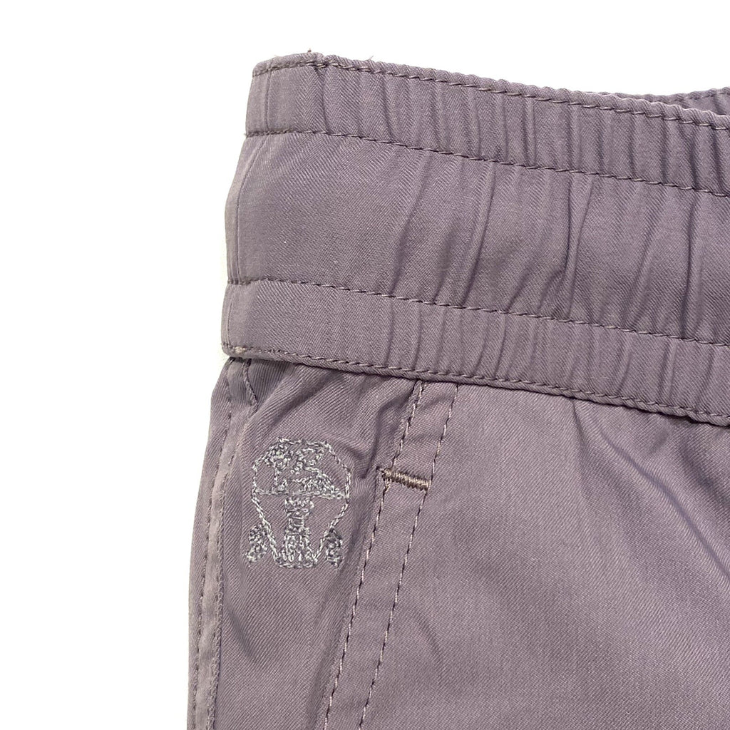BRUNELLO CUCINELLI Mens Solid Logo Swim Shorts Trunks Purple (MSRP $545)