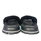 MARC JACOBS Womens The Slide Spellout Logo Teddy Sandals Black (MSRP $195)
