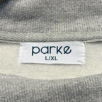 PARKE Womens Fleece NYC Taxi Cab Logo Mockneck Sweatshirt Heather Grey L/XL