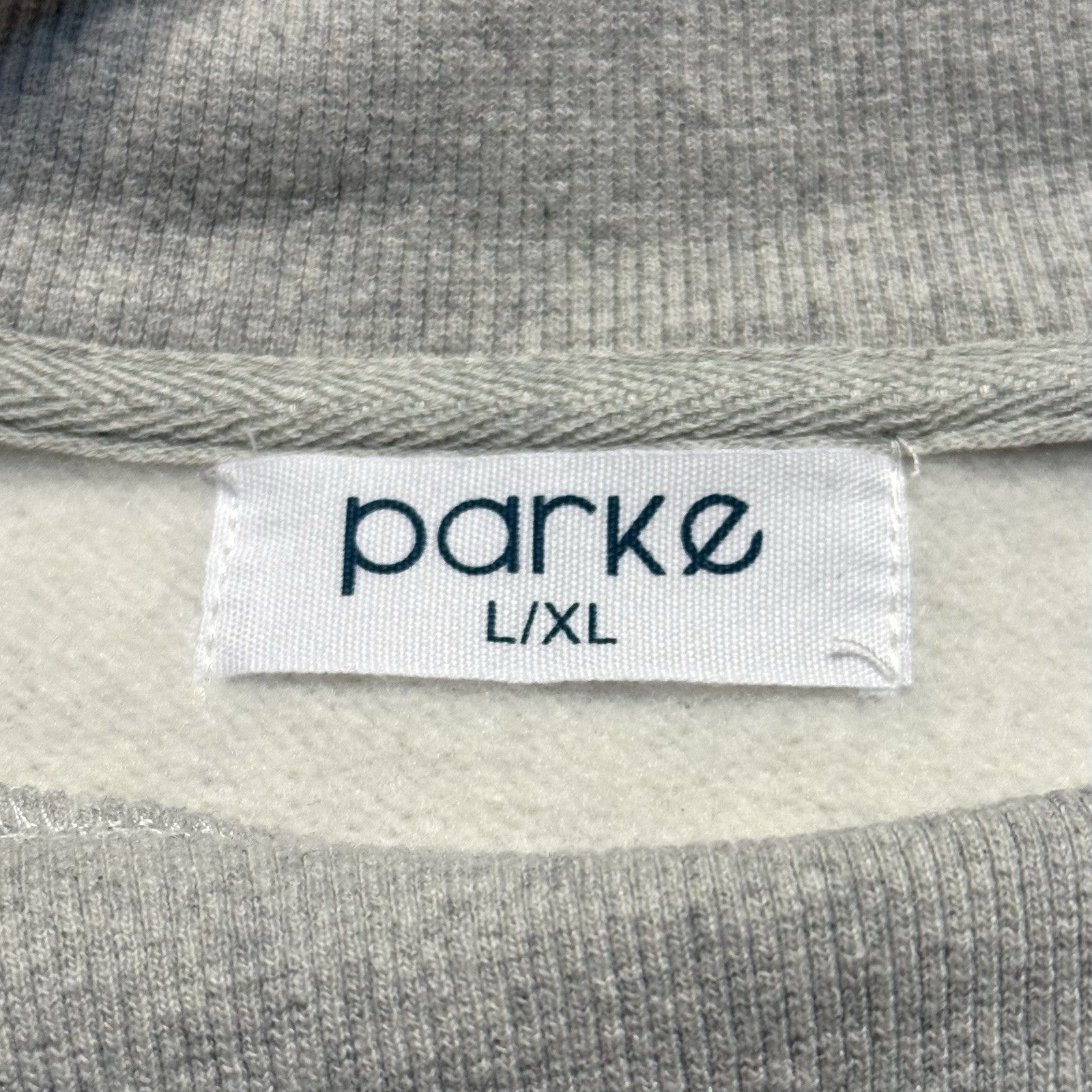 PARKE Womens Fleece NYC Taxi Cab Logo Mockneck Sweatshirt Heather Grey L/XL