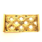 OSCAR DE LA RENTA Womens Jeweled Basket Weave Belt Buckle Gold 1.5in